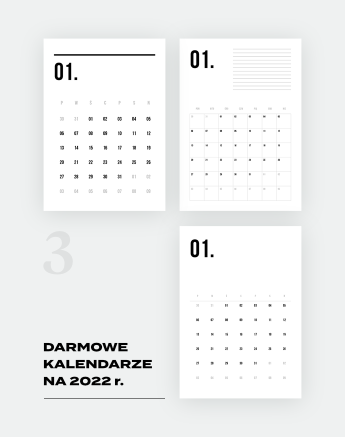 Kalendarze 2022 do druku za darmo 